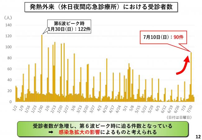 発熱外来(休日夜間応急診療所)における受診者数