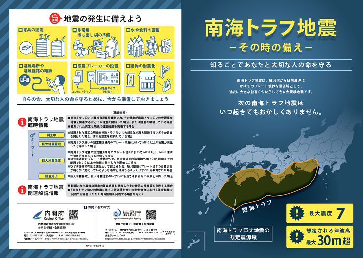リーフレット「南海トラフ地震　-その時の備え-」1
