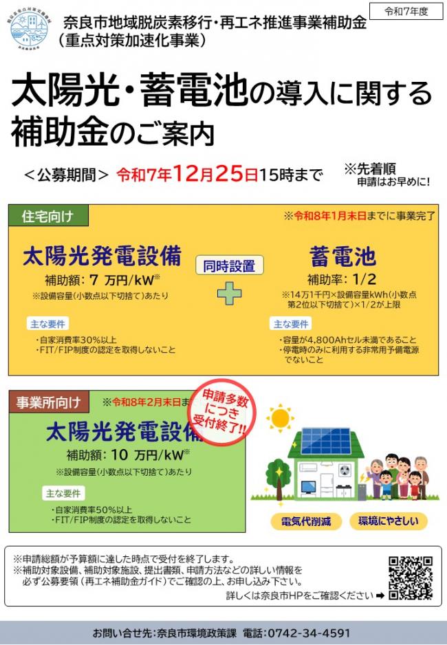 太陽光・蓄電池の導入に関する補助金のご案内