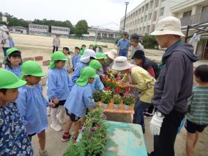 花植え　地域の方と一緒にする