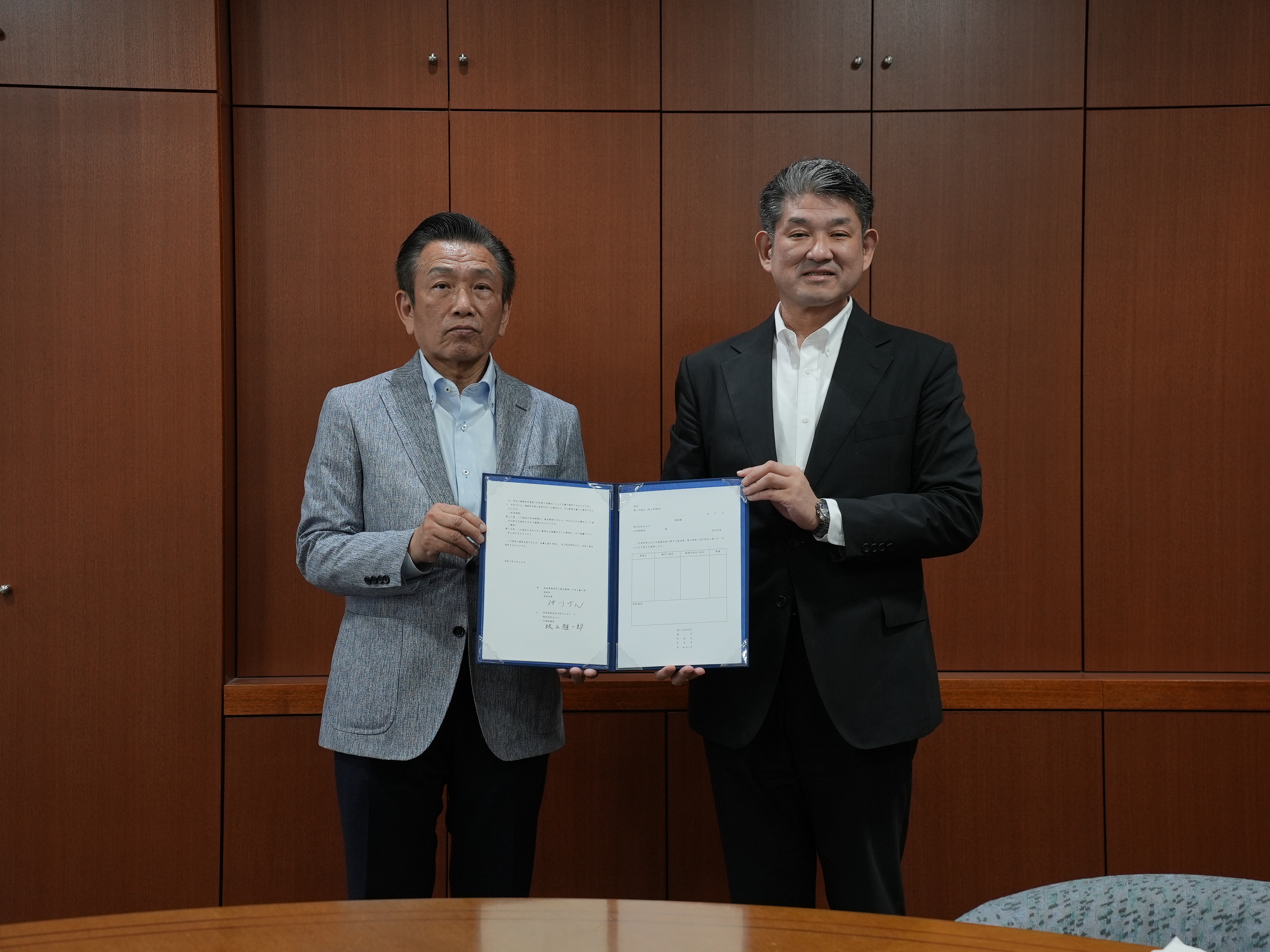 株式会社丸エスとの災害時等における物資供給に関する協定締結式