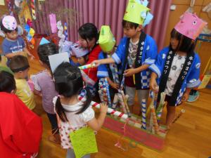 5歳児魚釣り屋さんしたよ