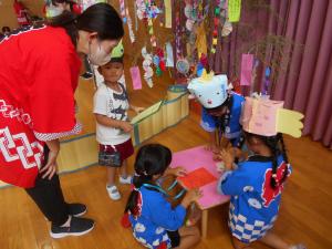 5歳児スタンプ押したよ