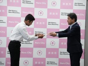 出発式　認定証授与