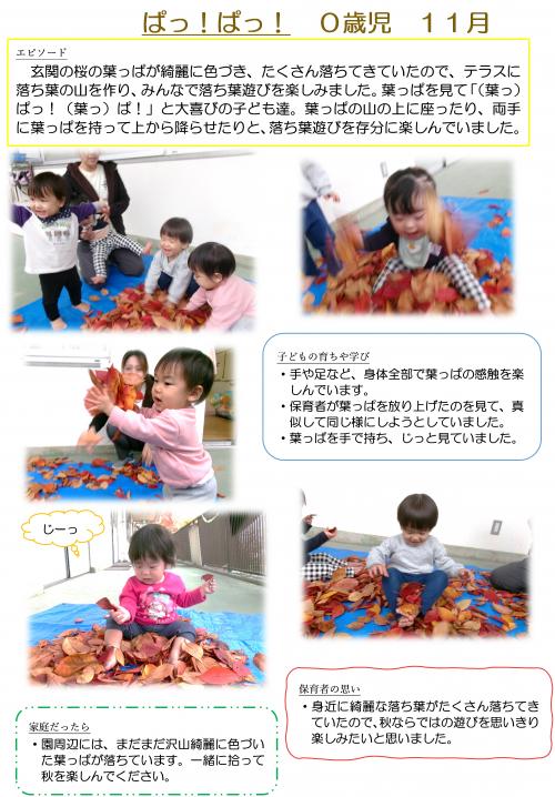葉っぱ遊び