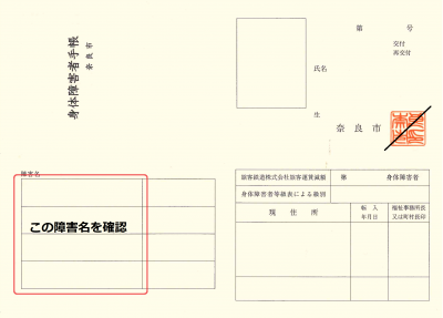 身体障害者手帳