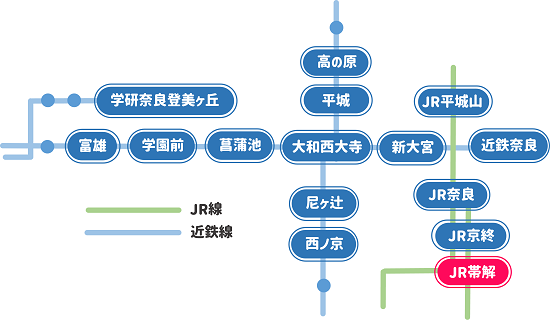 JR帯解駅の位置