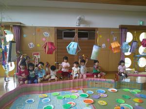 ３歳児が応援してくれています