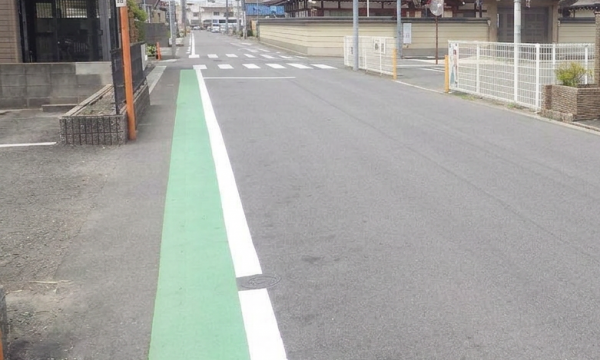 四条大路二丁目地内（市道中部第264号線）の通学路の写真