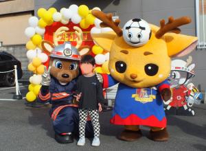 なっぴぃとシューカくんの記念撮影ブース